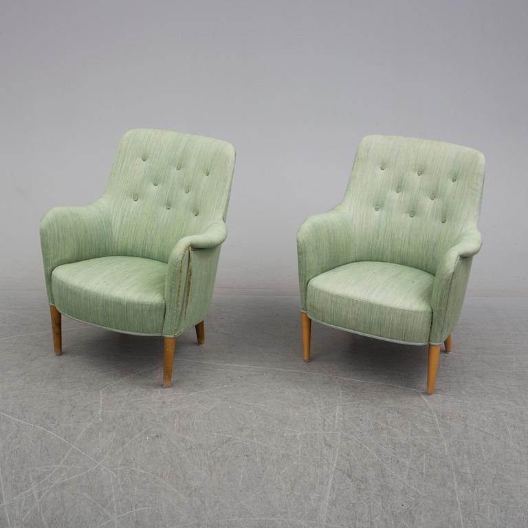 CARL MALMSTEN, a pair of "Samsas" armchairs,  O.H. Sjögren, Tranås.