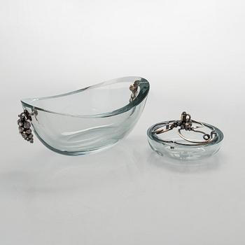 Aage Weimar, cocktail- och serverings set, 7 delar, sterlingsilver och glas, Danmark 1900-talets mitt.