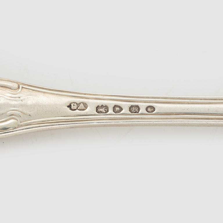 Silver cutlery service parts, 18 pieces, including Pehr Blommert, Gävle 1825.