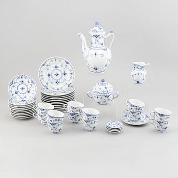 A Royal Copenhagen 28-pcs, "Blue Fluted" porcelain coffee service.