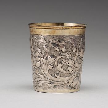 Cornelius Poppe, bägare, silver, Augsburg 1690. Barock.