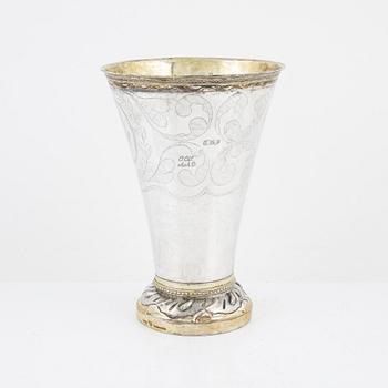 A Swedish Silver Beaker, mark of Olof H Bergström, Uppsala 1820.