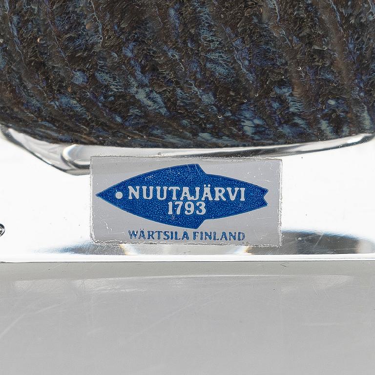 Oiva Toikka, annual glass cube 1980, signed Oiva Toikka Nuutajärvi 1980, 37/1000.