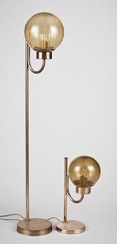 GOLVLAMPA och BORDSLAMPA, 2 st Bergbom. 1900-talets andra hälft.