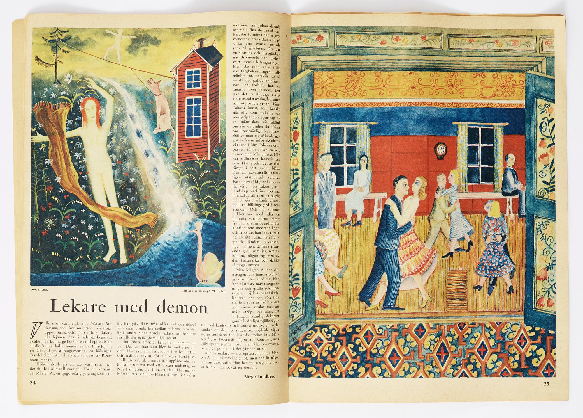 MÅRTEN ANDERSSON, akvarell med täckvitt på papper, signerad Mårten A. och daterad (dubbelt) 1958.