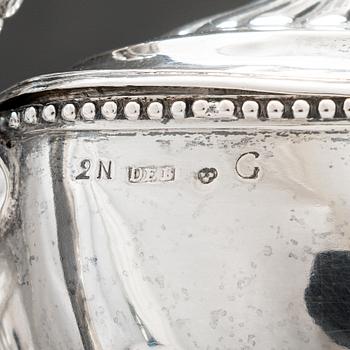 Sockerskålar, ett par, silver, gustavianska, Daniel Elfboms änka, Gävle 1795.