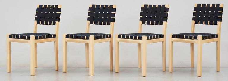 STOLAR, 4 st, modell nr 615, formgiven av Aino Aalto 1939, Artek.