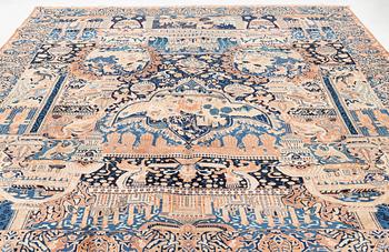A figural Kashmar carpet, c. 375 x 295 cm.