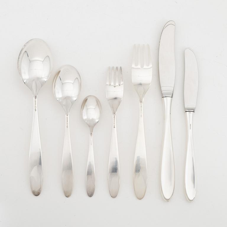A 84 piece silver cutlery set, Thorvald Marthinsen Sølvvarefabrik, Norway, 20th century.