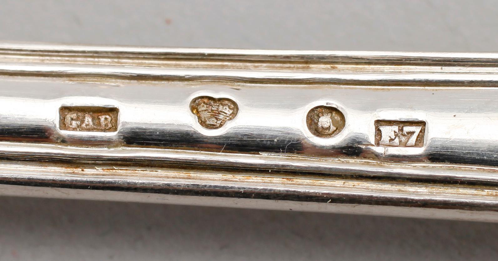 MATSKEDAR, 12 st, silver, GAB, Stockholm 1907/1908. Tot vikt ca 726 g.