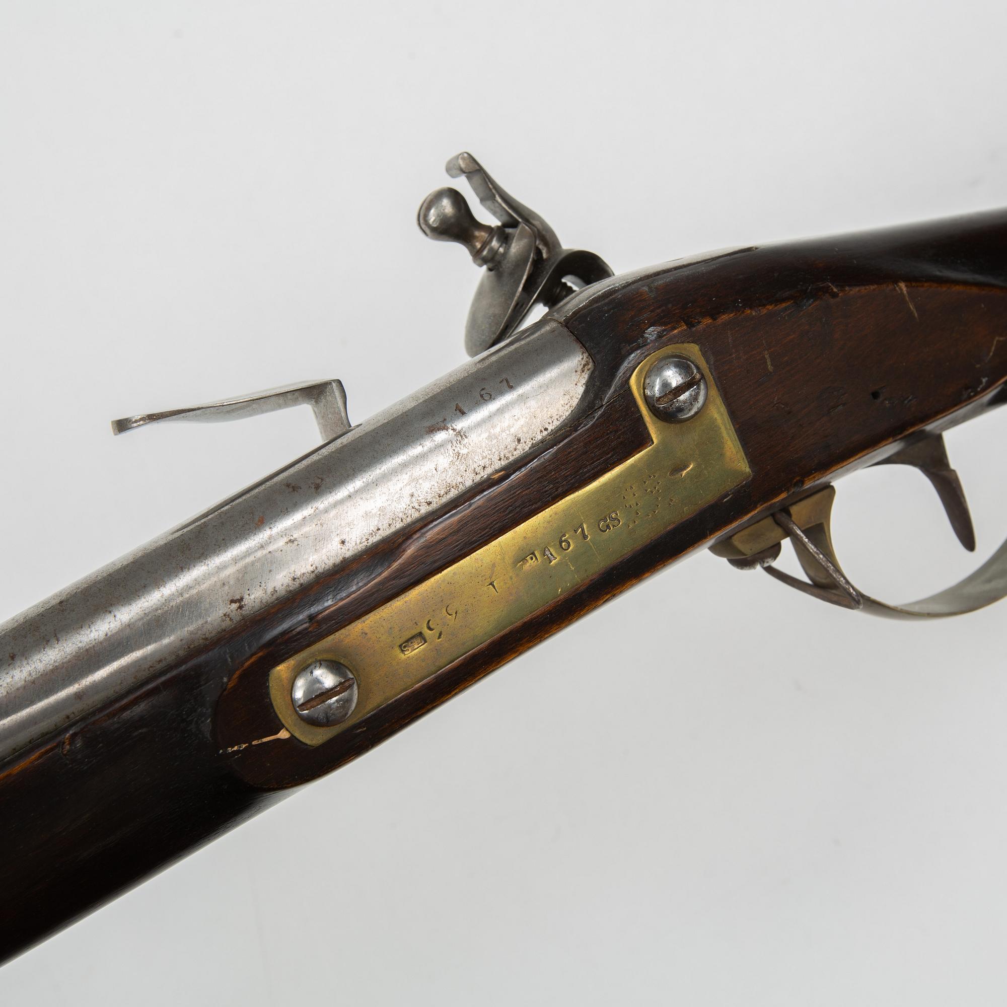 A Swedish flintlock gun 1805 pattern.
