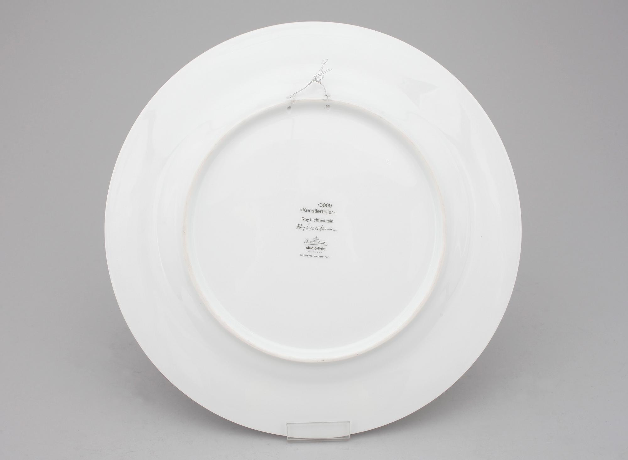 TALLRIK, porslin, Roy Lichtenstein, Rosenthal, uppl 3000, 1990-ral.