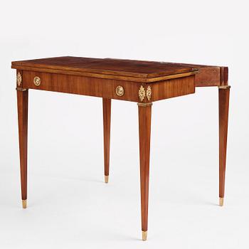 A Gustavian mahogany games table by Georg Haupt (master in Stockholm 1770-84).