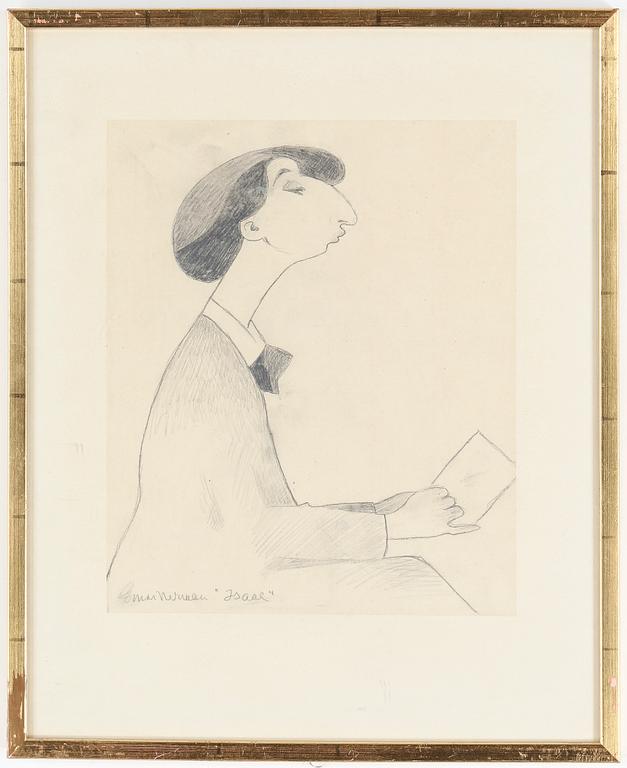 EINAR NERMAN, teckning, signerad.