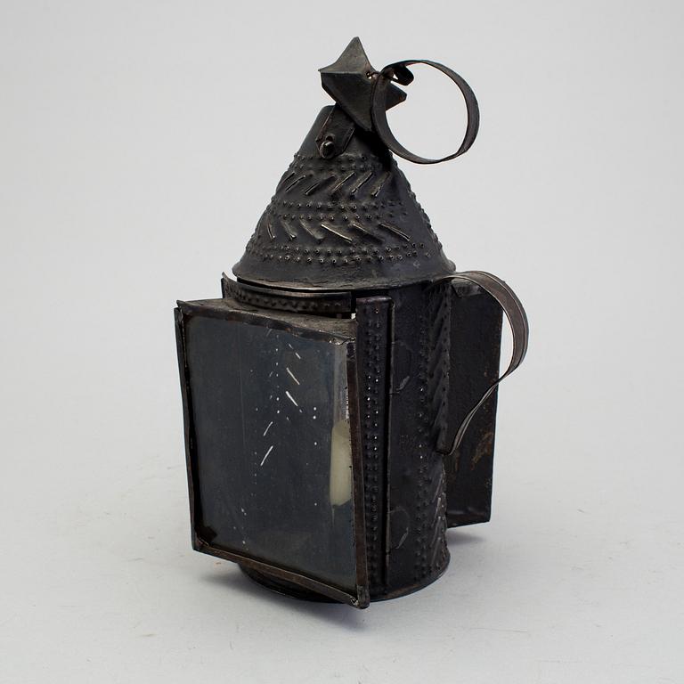 A 19th century metal lantern.