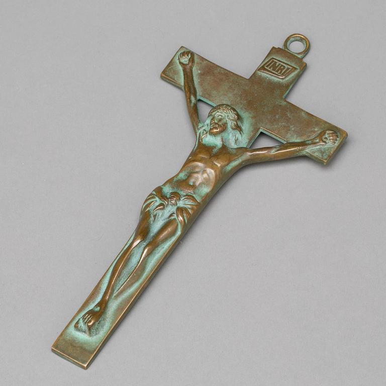 KRUCIFIX, Ystad metall. 1900-tal.