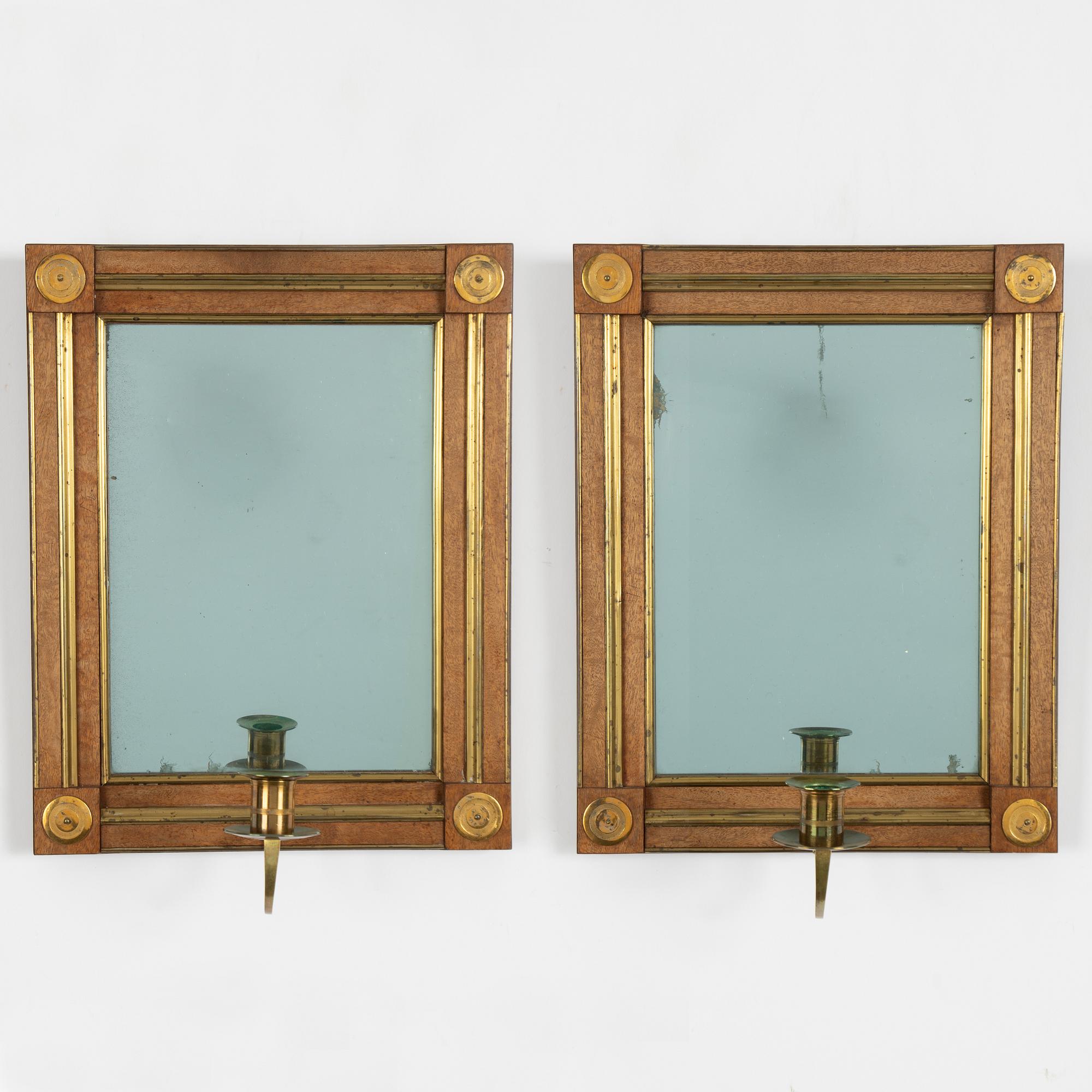 Spegellampetter, ett par, gustaviansk stil, 1900-tal.