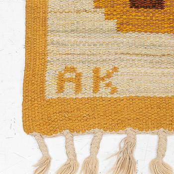 Aina Konge, attributed to, flat weave, signed AK, approx. 245 x 170 cm.