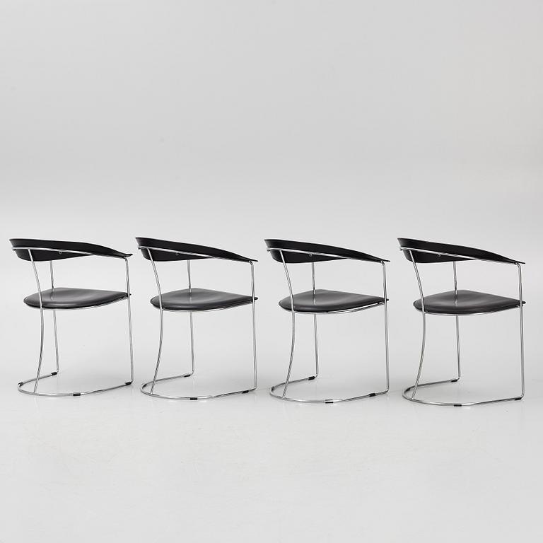 Armchairs, 6 pcs, "Ursula", Arrben, Italy, 1980s.