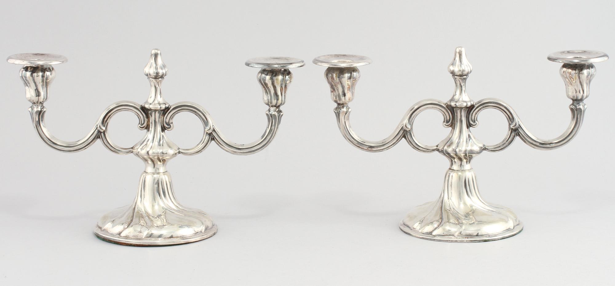 KANDELABRAR, ett par, silver, Tyskland, 1900-tal.