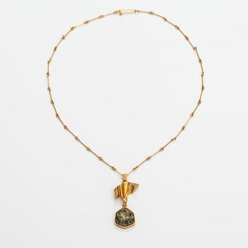 Björn Weckström, Halsband "Joik", 14K kultaa ja kopparmalm. Lapponia 1973.