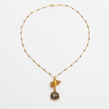 Björn Weckström, "Joiku", a 14K gold and copper ore necklace. Lapponia 1973.