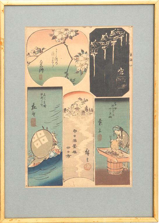 Utagawa Hiroshige I, färgträsnitt, Japan, först utgivet 1848-9.