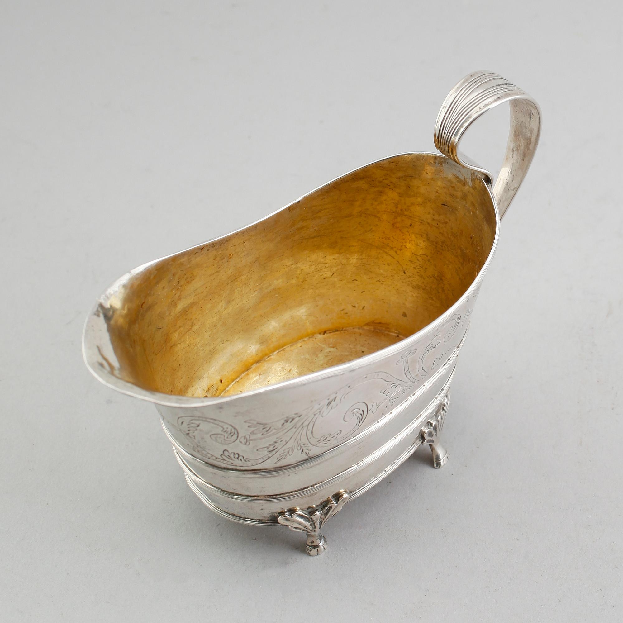 GRÄDDKANNA, silver, Johan Westerberg, Piteå 1811. Vikt ca 162 gram.