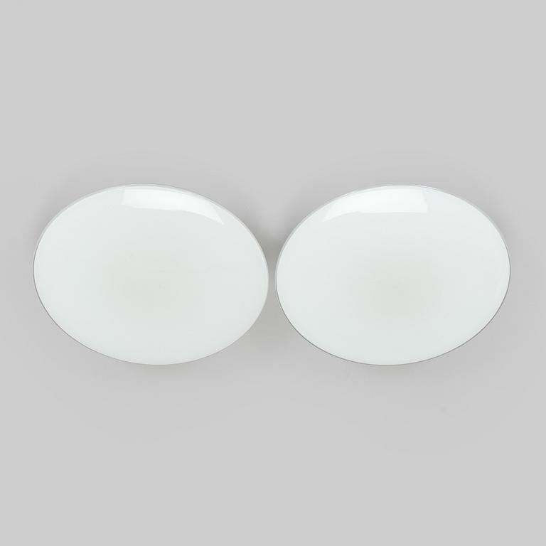 Arne Jacobsen, a pair of 1960's 'AJ-Eklipta' ceiling / wall lamps, for Louis Poulsen/licensed manufacturer Orno, Stockmann.