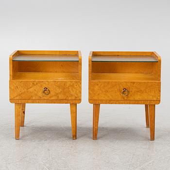 Bedside tables, a pair, Swedish Modern, 1940s.