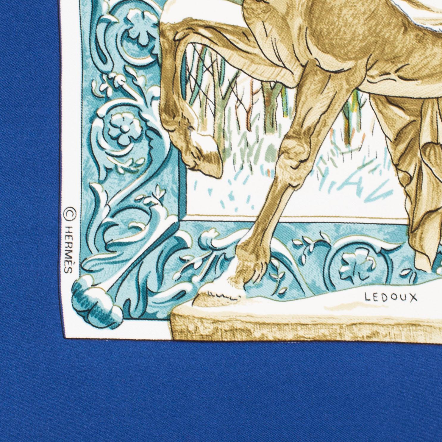 HERMÈS, 2 silk scarves, 'Nikko' & 'L'hiver'.