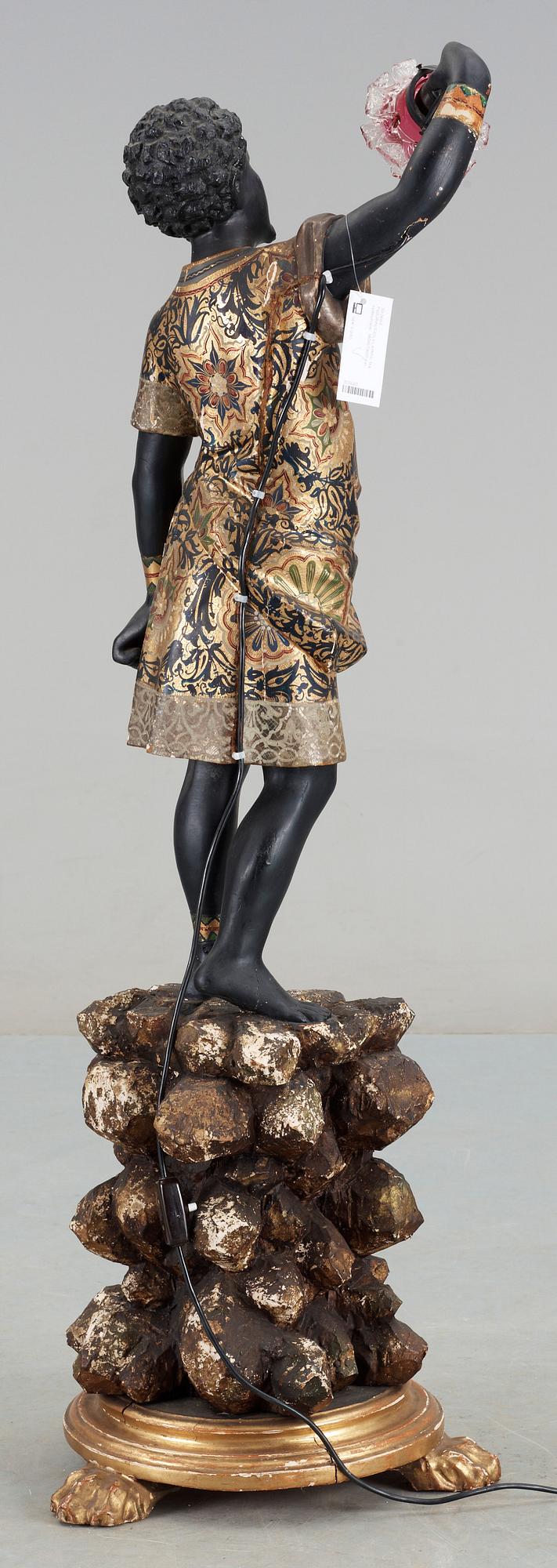 FIGURIN/GOLVLAMPA, trä, sydeuropa,  1800/1900-tal.