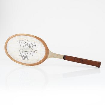Tennis racket, Fila. Signed by Björn Borg. Specially customized FILA prototype racket in wood, 1977/78.