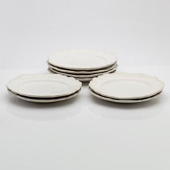 Birgitta Watz, plates, 8 pcs, faience, Rococo style, 1970s.