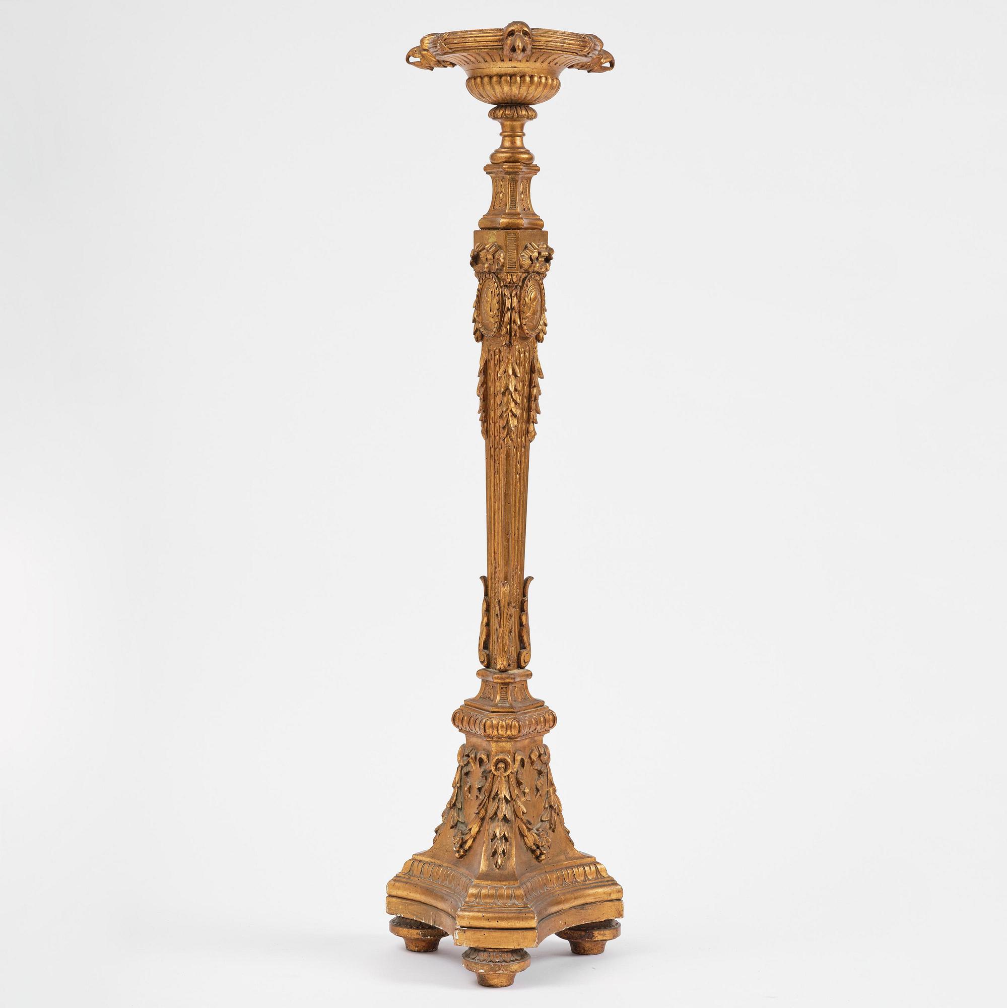 A Gustavian giltwood guéridon, Stockholm, late 18th century.