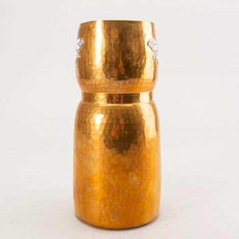 Würtembergische Metallwarenfabrik, a copper and enamel vase early 1900s.