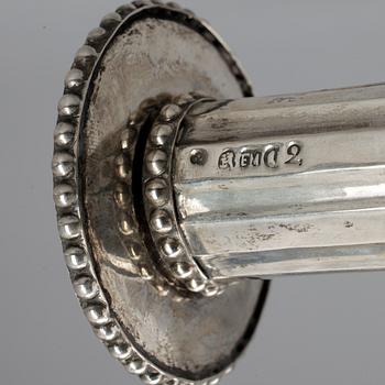 LJUSSTAKAR, ett par, silver, Erik Mörlander, Kalmar, 1786.