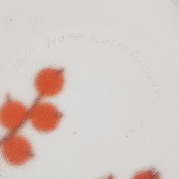 Paul Hoff, a glass dish, Kosta.
