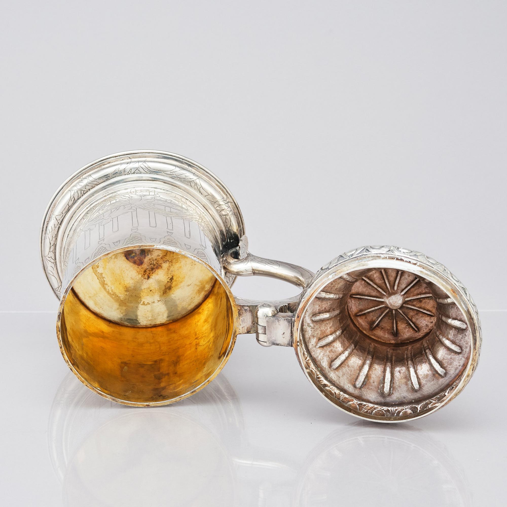 A Swedish 18th century silver tankard, possibly mark of Erik Löfgren (Umeå 1786-1796), 1786.