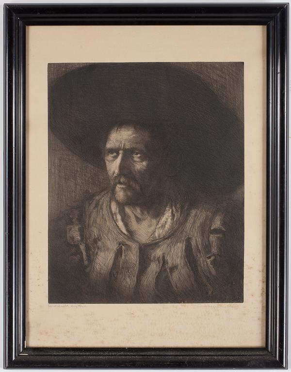 ETSNING, okänd konstnär, 1800-tal.
