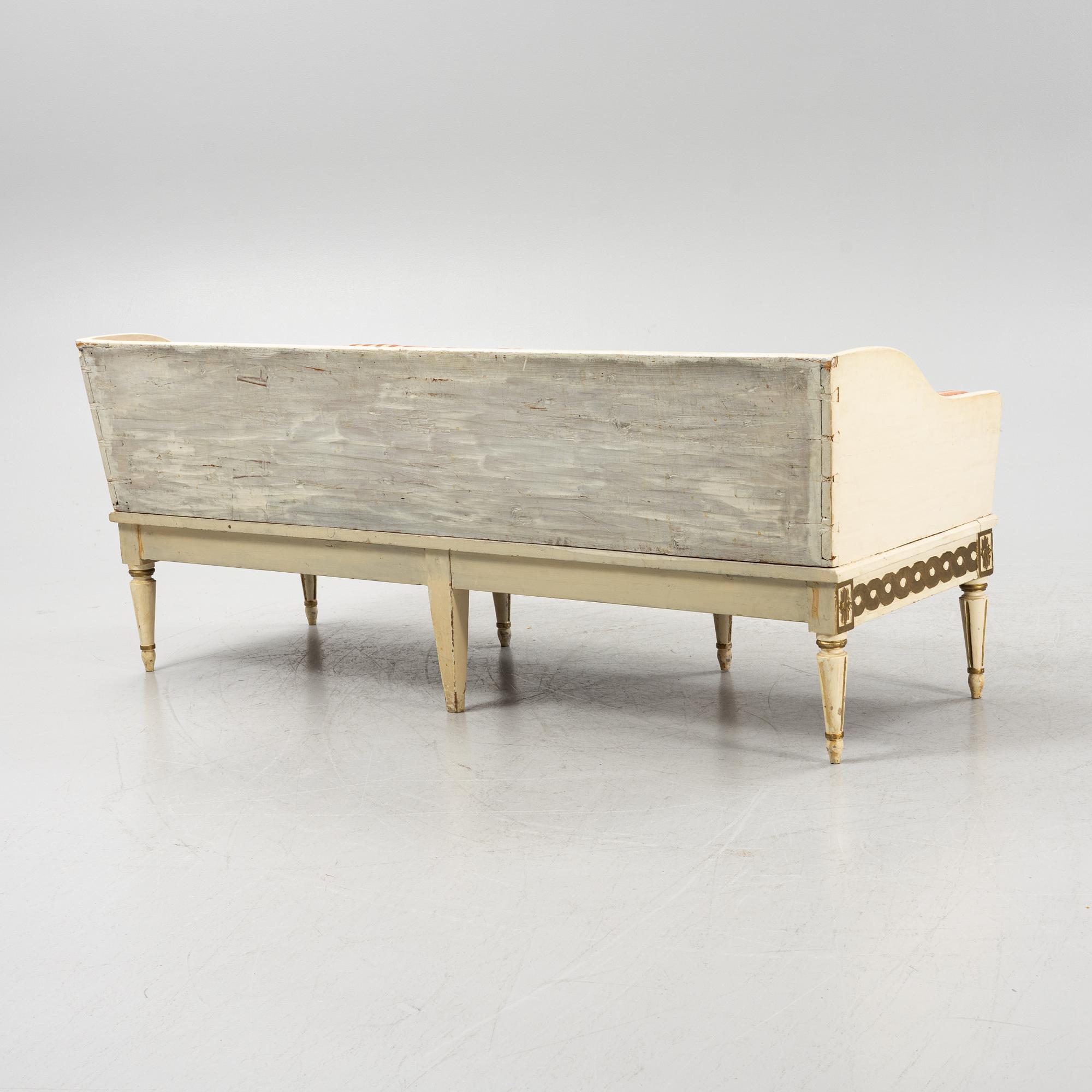 Trågsoffa, sengustaviansk stil, 1800-talets andra hälft.