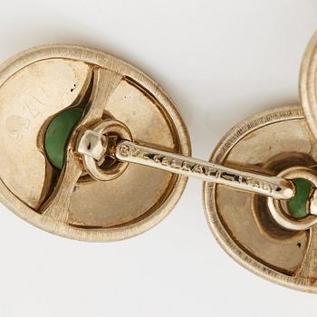 A pair of jade cufflinks and studs from Buccellati.