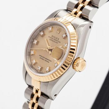 Rolex, Oyster Perpetual, Datejust, "Diamond Dial", rannekello, 26 mm.