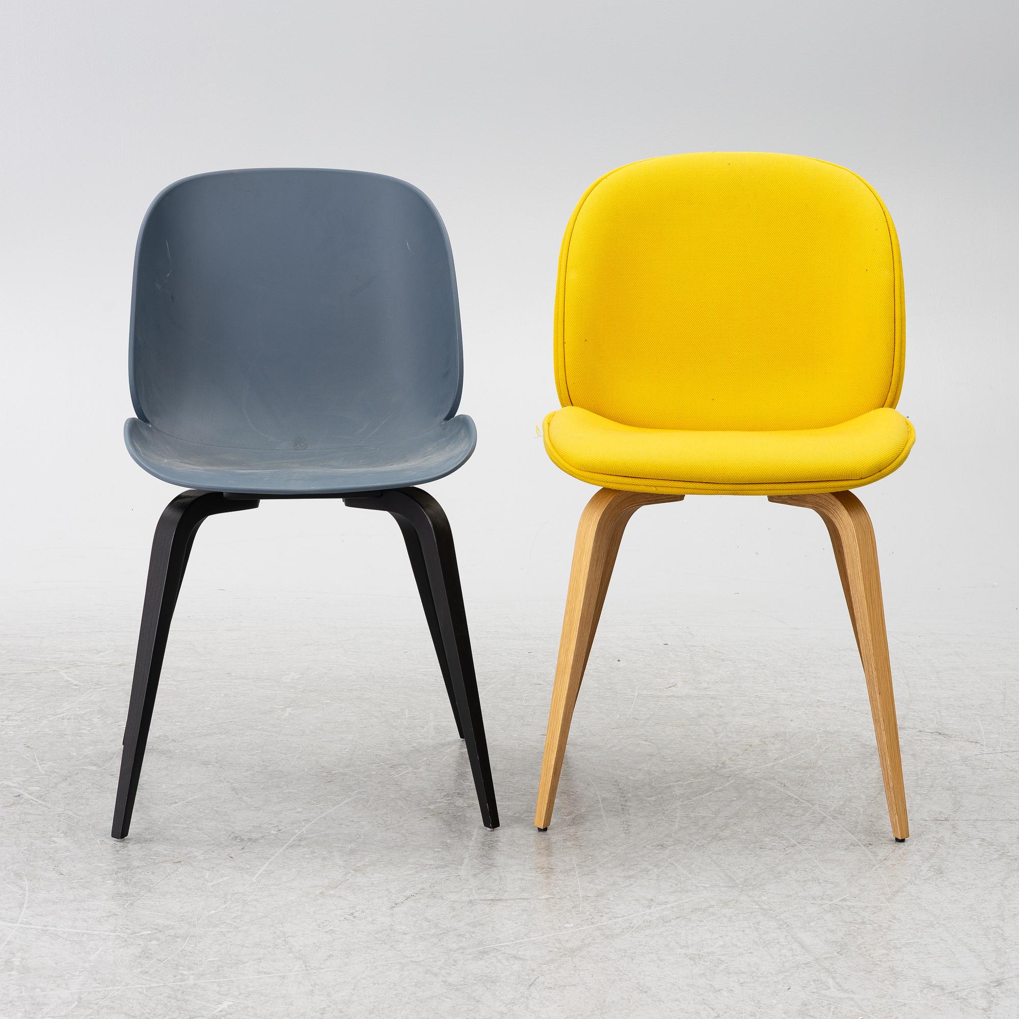 GamFratesi, two 'Beetle' chairs, Gubi, Denmark.