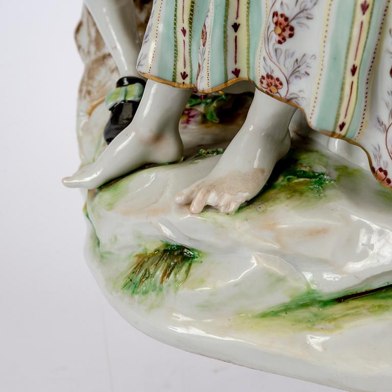 Figurgrupp Volkstedt Thüringen 1900-talets början porslin.