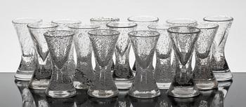 SNAPSGLAS, 15 st, glas, 1900-talets första hälft.