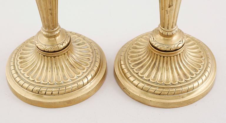 LJUSSTAKAR, 1 par, gustaviansk stil, 1800-tal.