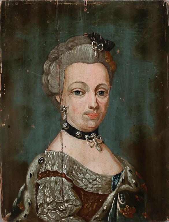 OKÄND KONSTNÄR, olja på pannå, ej signerad, 1700-tal.