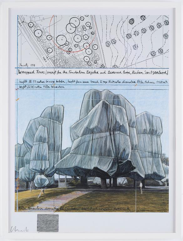 Christo & Jeanne-Claude, "Wrapped Trees project for the the Fondation Beyeler and Berower Park, Riehen, Switzerland".