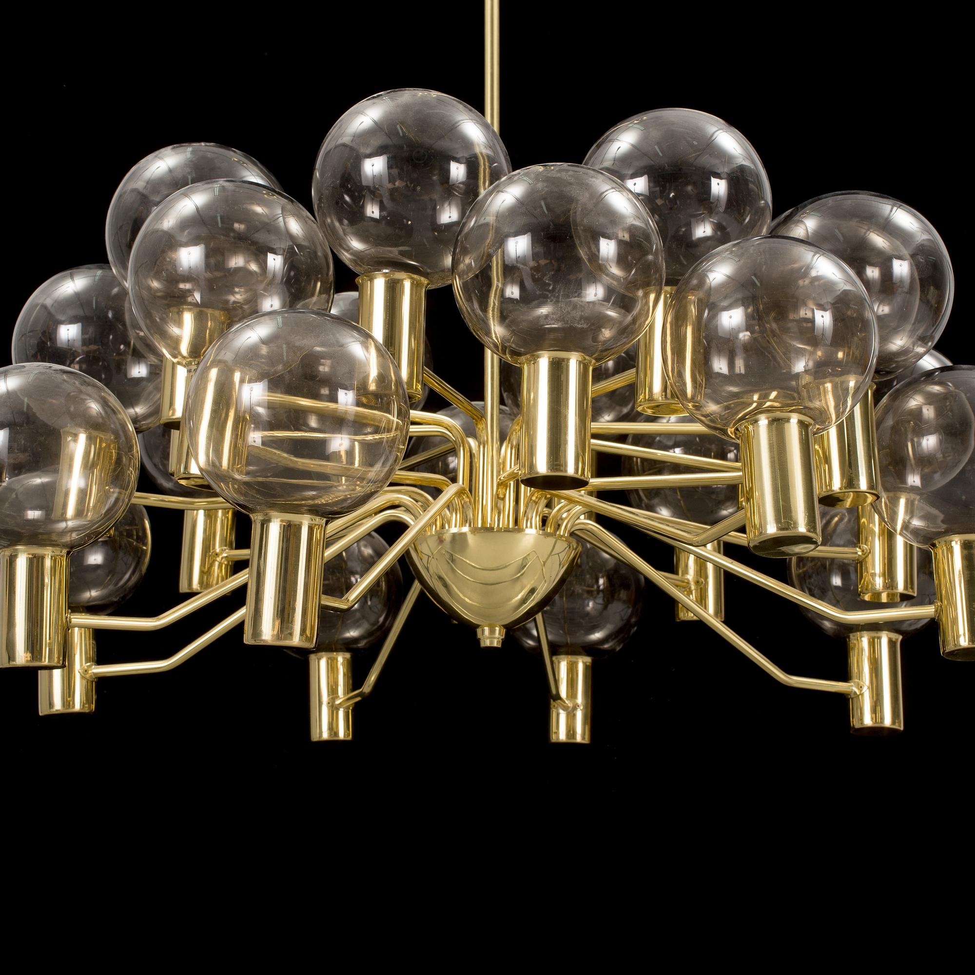 A brass ceiling light by Hans-Agne Jakobsson.